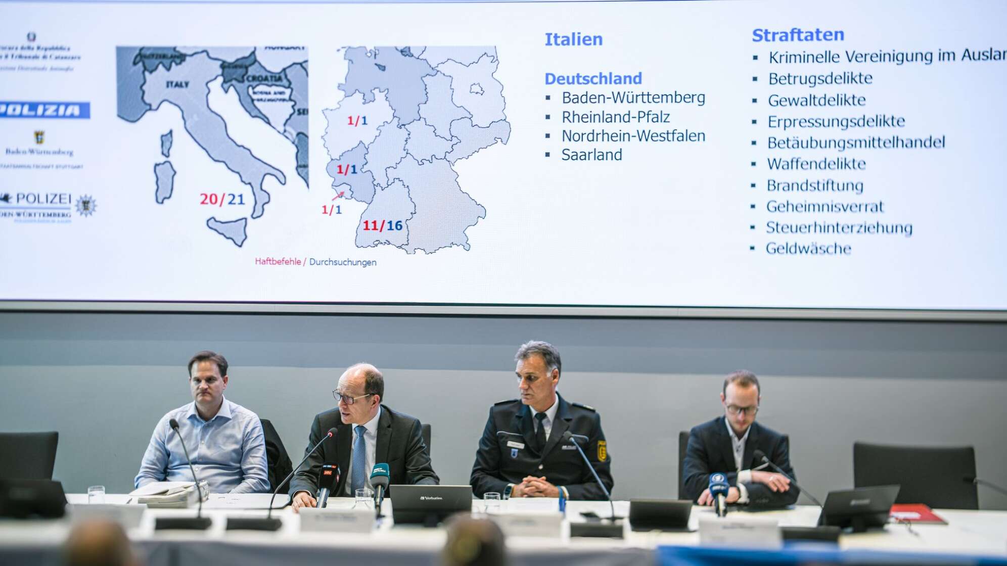Pressekonferenz zu Razzien gegen Organisierte Kriminalität