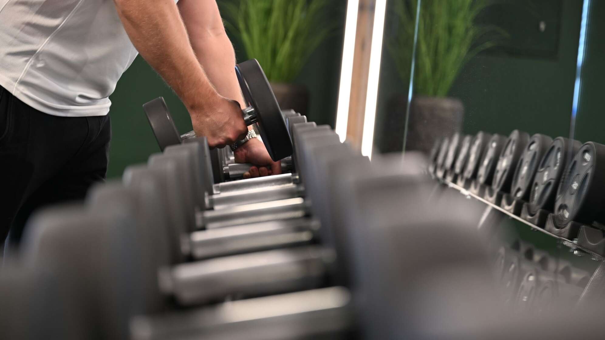 Hantelbank im Fitnessstudio