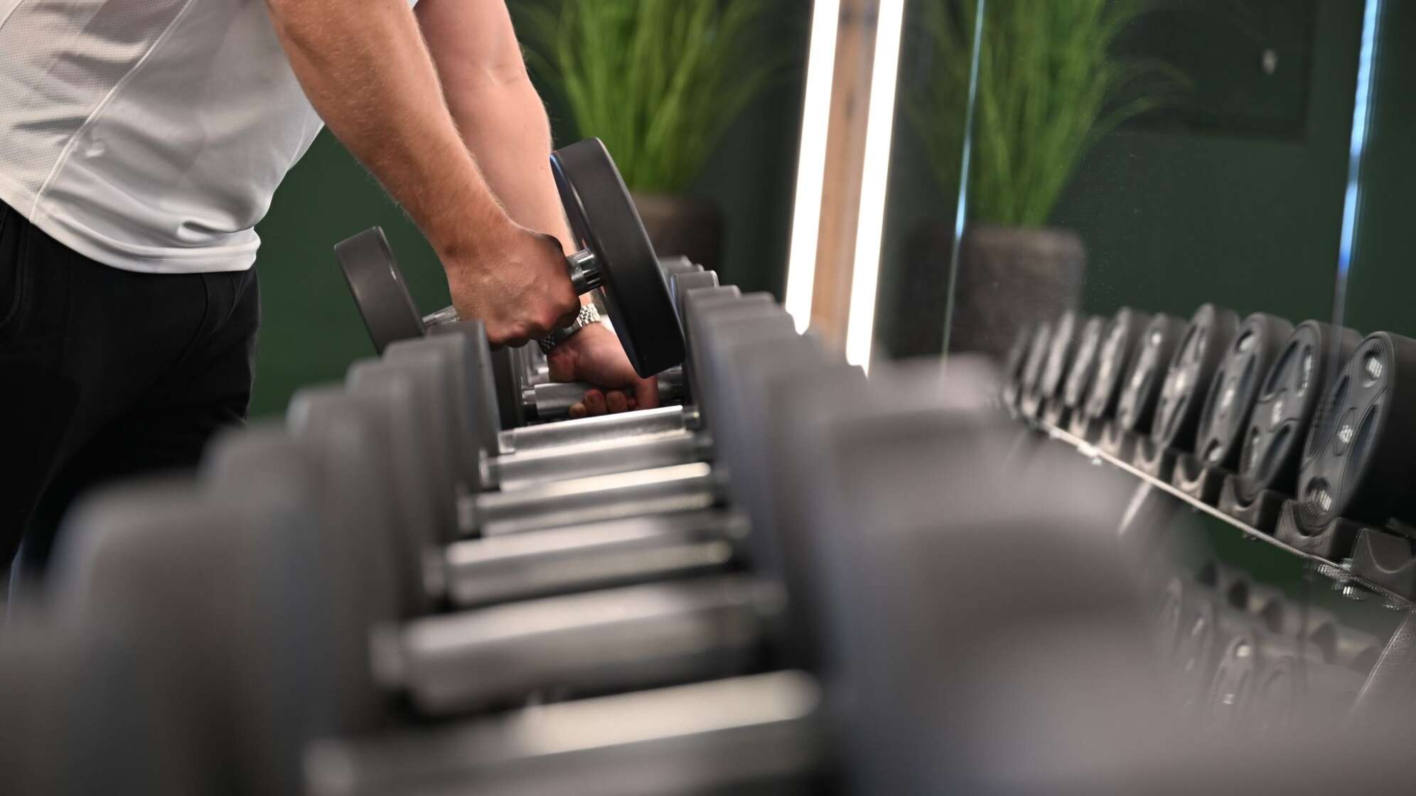 Hantelbank im Fitnessstudio