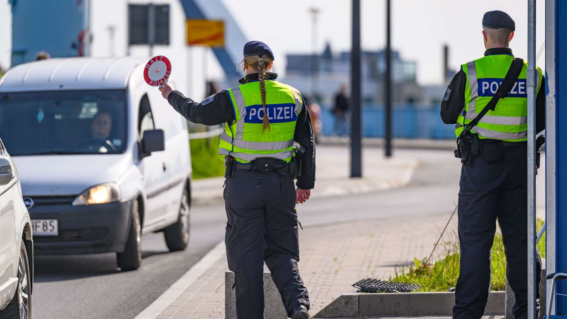 Bundespolizei an der deutsch-polnischen Grenze