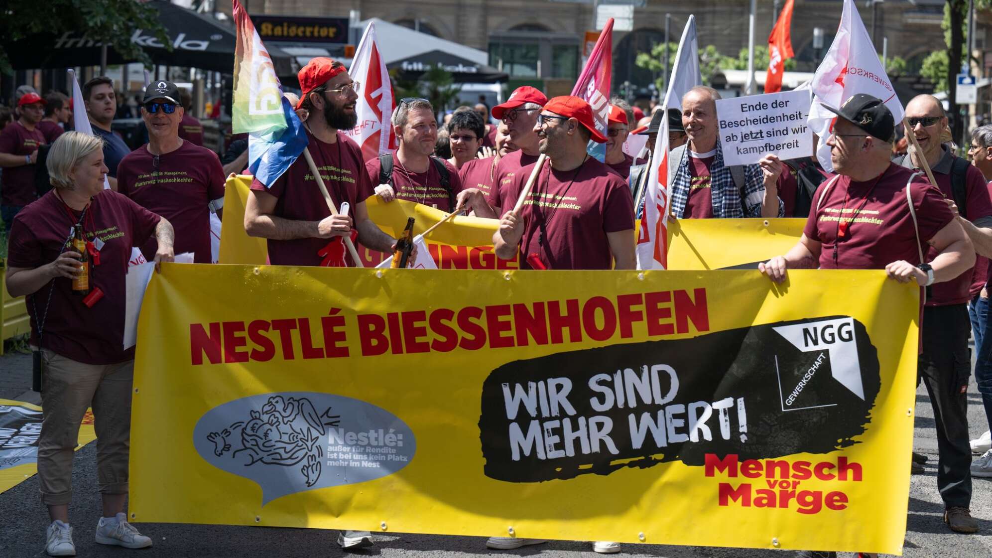 Protestaktion von Nestlé-Mitarbeitern