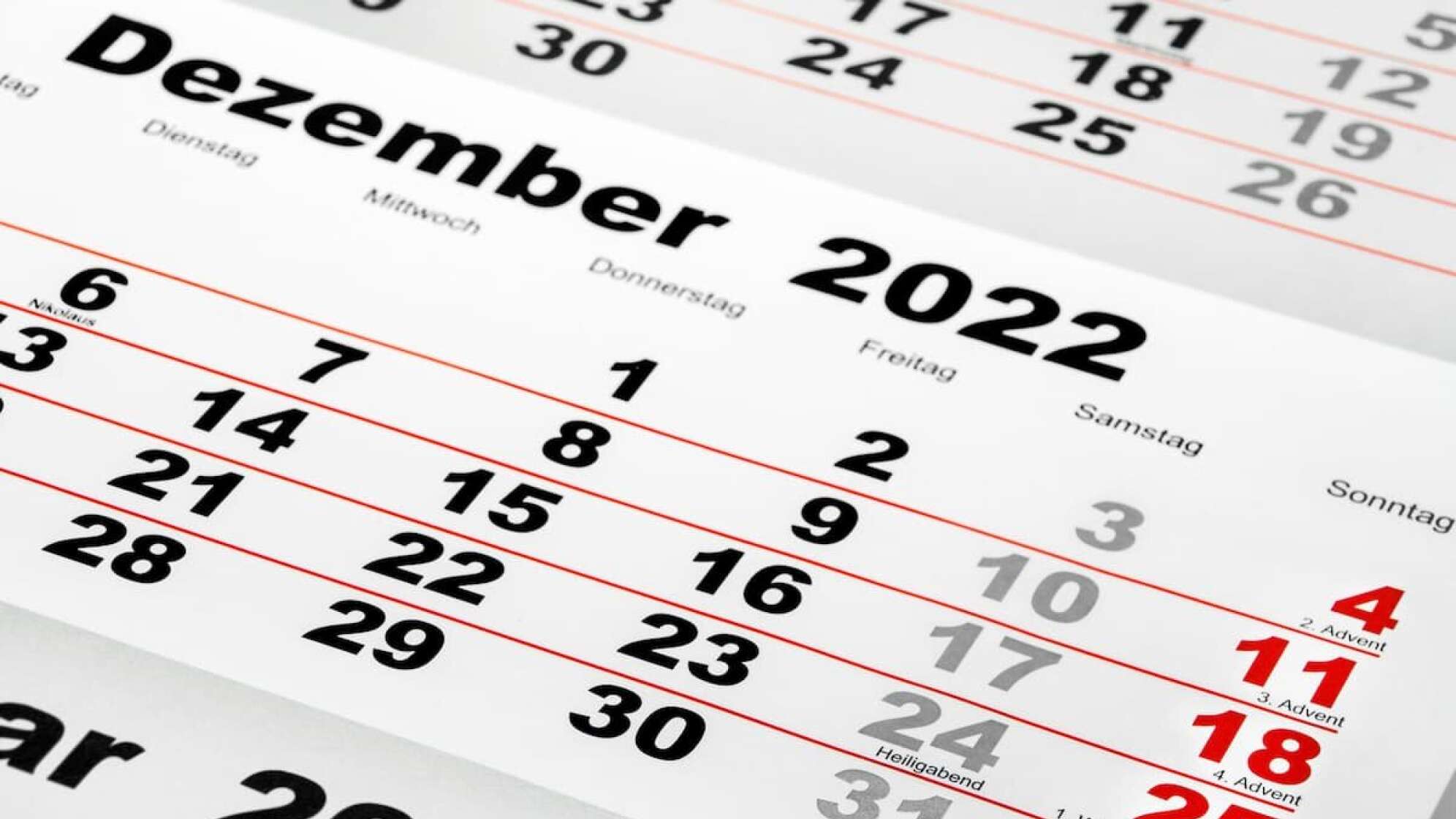 Kalender Dezember 2022